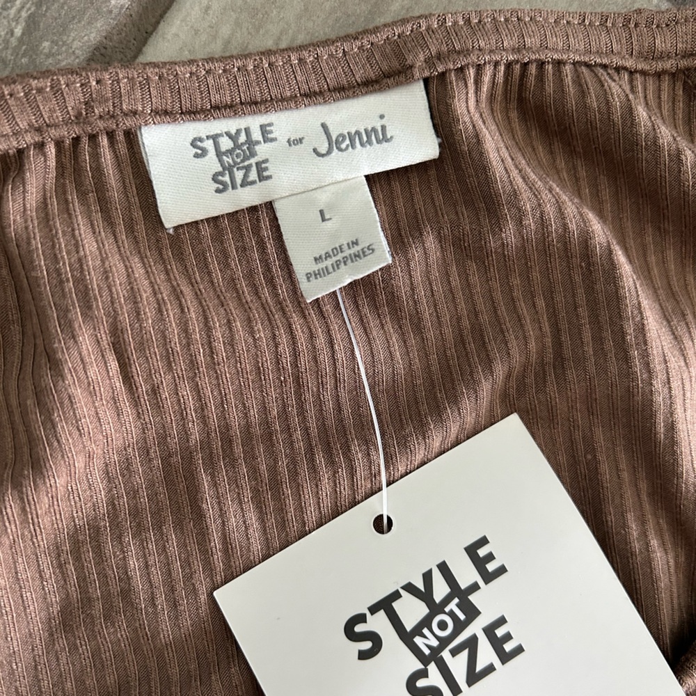 Jenni Taupe Ribbed Lounge Set - Picture 2 of 4
